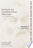 Notebooks and unpublished prose manuscripts : vol.II : Washington