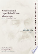 Notebooks and unpublished prose manuscripts : vol.IV : Notes