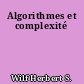 Algorithmes et complexité
