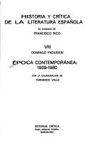 Historia y crítica de la literatura española : 8 : Epoca contemporanea : 1939-1980