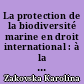 La protection de la biodiversité marine en droit international : à la recherche d'un cadre d'harmonisation d'une réglementation disparate