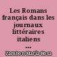 Les Romans français dans les journaux littéraires italiens du XVIIie siècle